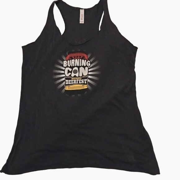 Burning Can Racerback Tank Top  Beerfest 2017 Oskar Blues Brewery M Black - Picture 1 of 6